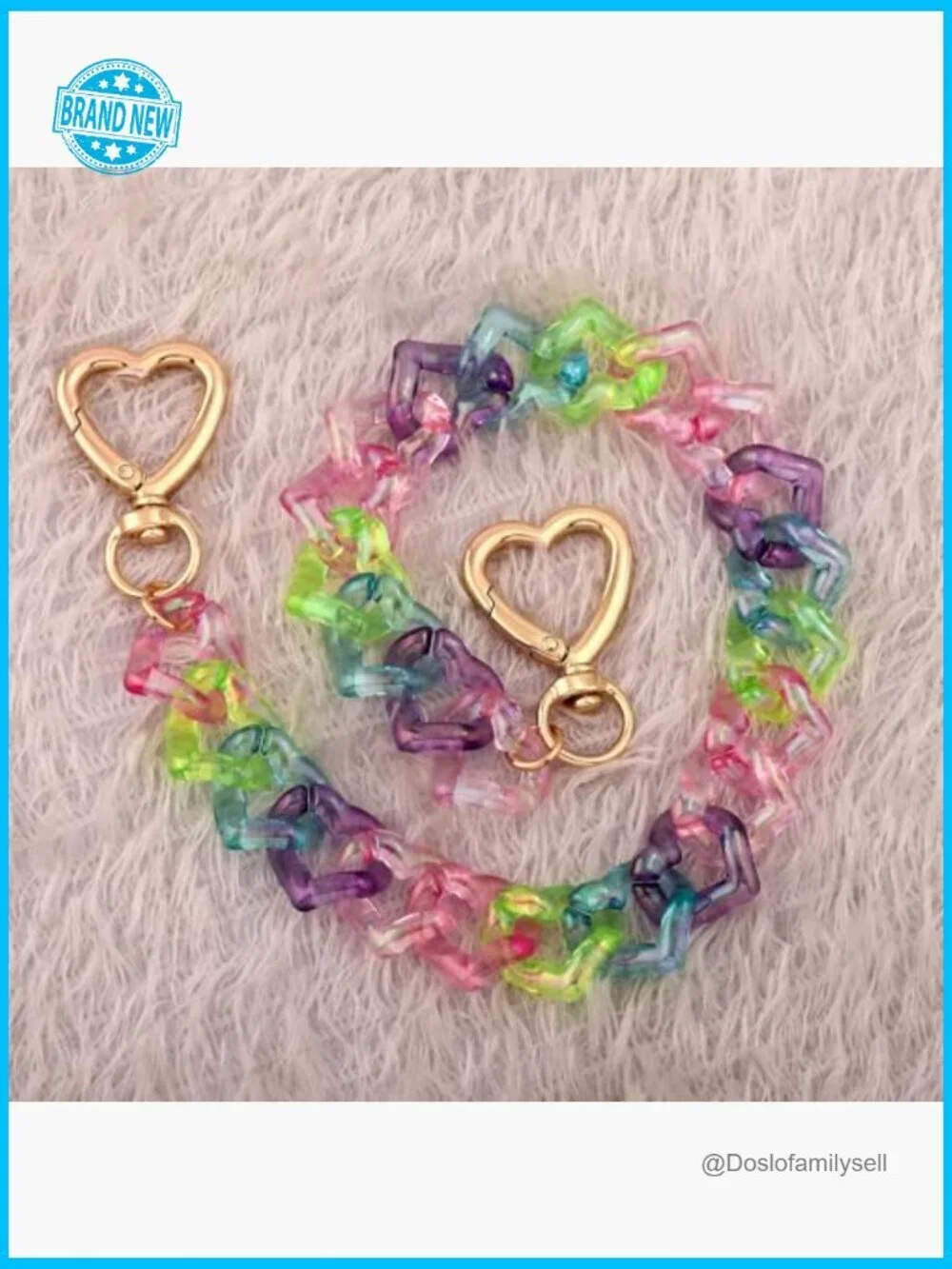 Acrylic Heart Purse Chain Extender Y2K Chic Designer Handbag Strap